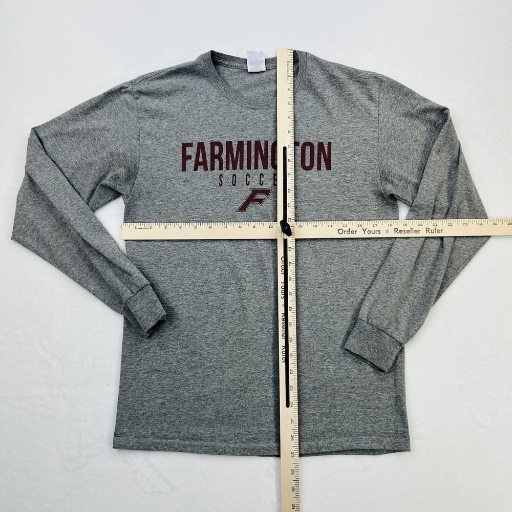 Farmington Soccer Shirt Adult Medium Gray Connecticut Long Sleeve Casual Mens - Picture 13 of 16